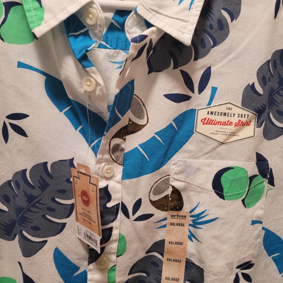 Nwt Urban Pipeline Hawaiian Coconut Shirt Xxl — image 3 of 4